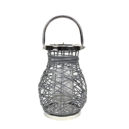 Decorative Woven Iron Pillar Candle Lantern By Northlight in Gray | 13.5" x 8.5" | Michaels®